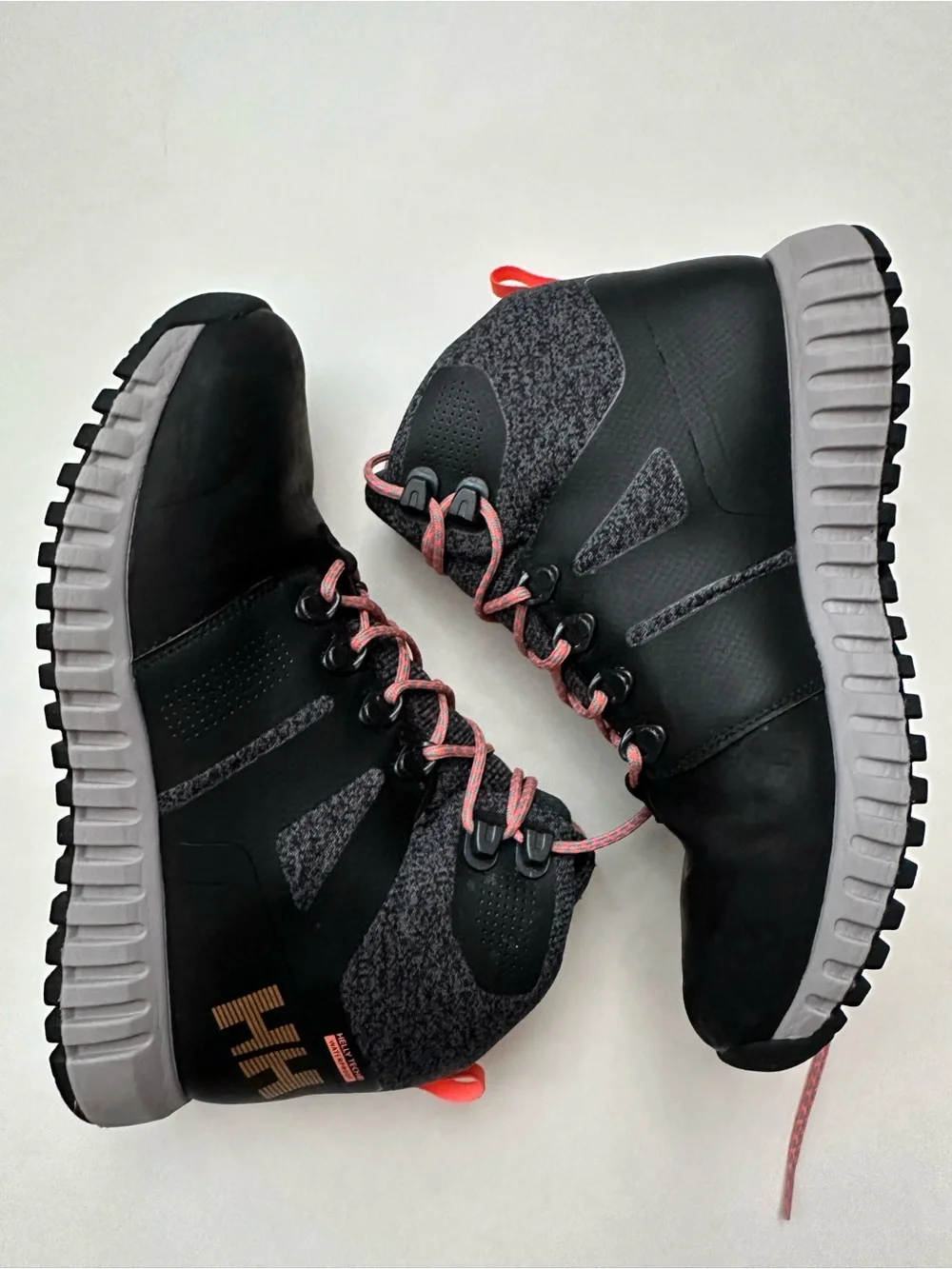 Helly Hansen Black and Gray Trail Boots with Coral Accents